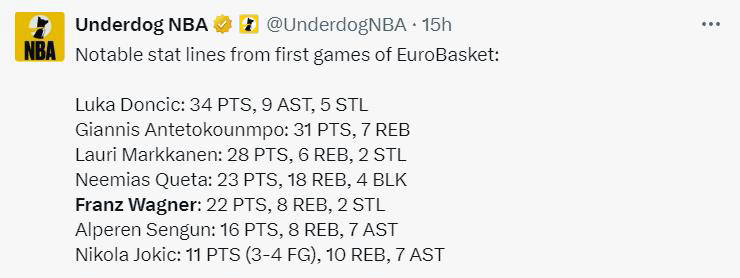 弗朗茨-瓦格纳闪耀，德国男篮斩获二连胜